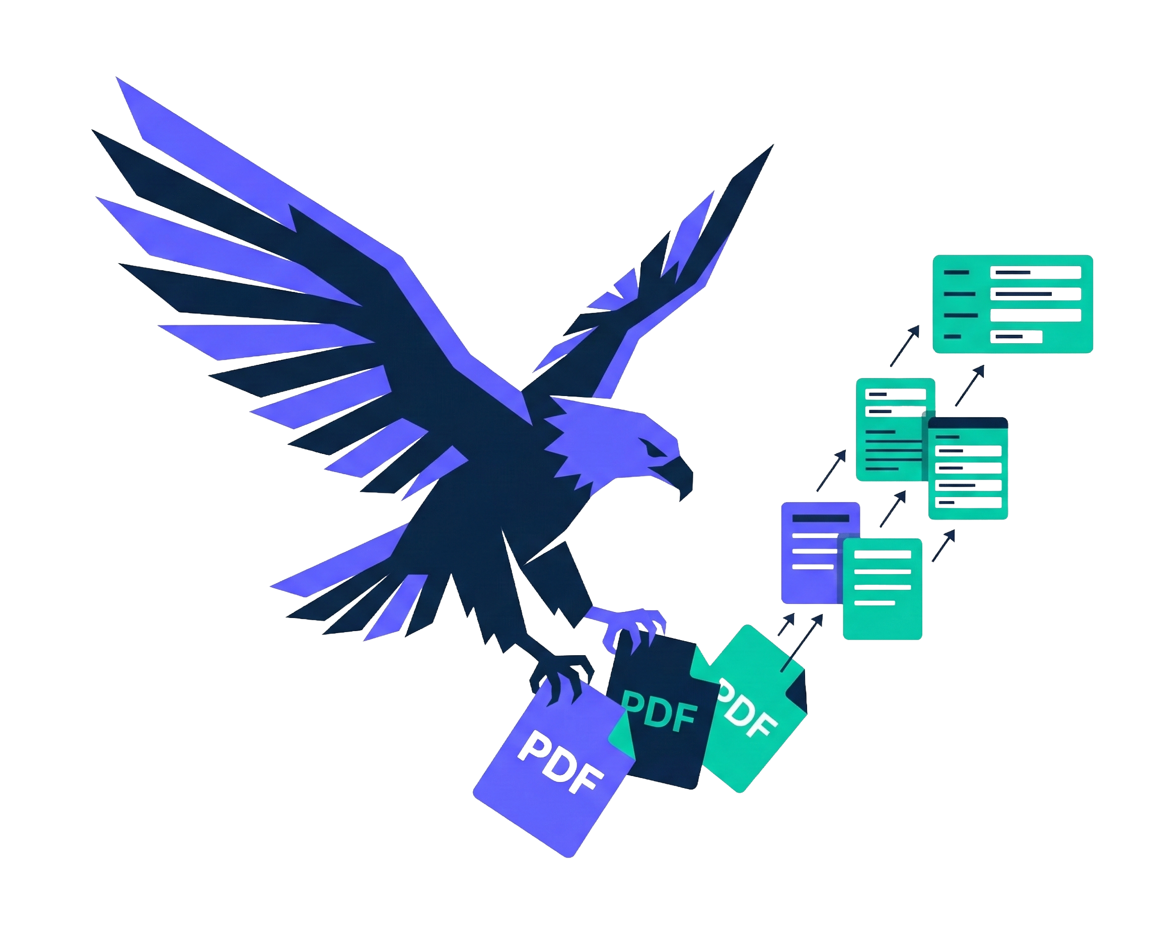 Eagle swooping to grab PDF documents and extract structured data